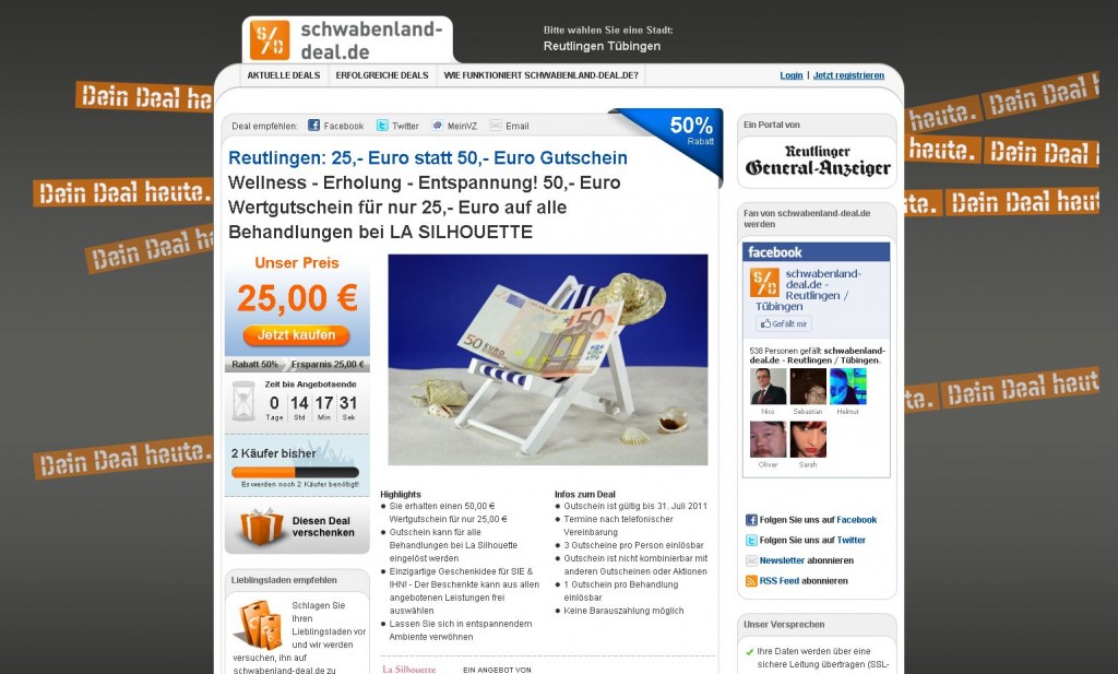 Groupon-Klon vom Reutlinger General Anzeiger